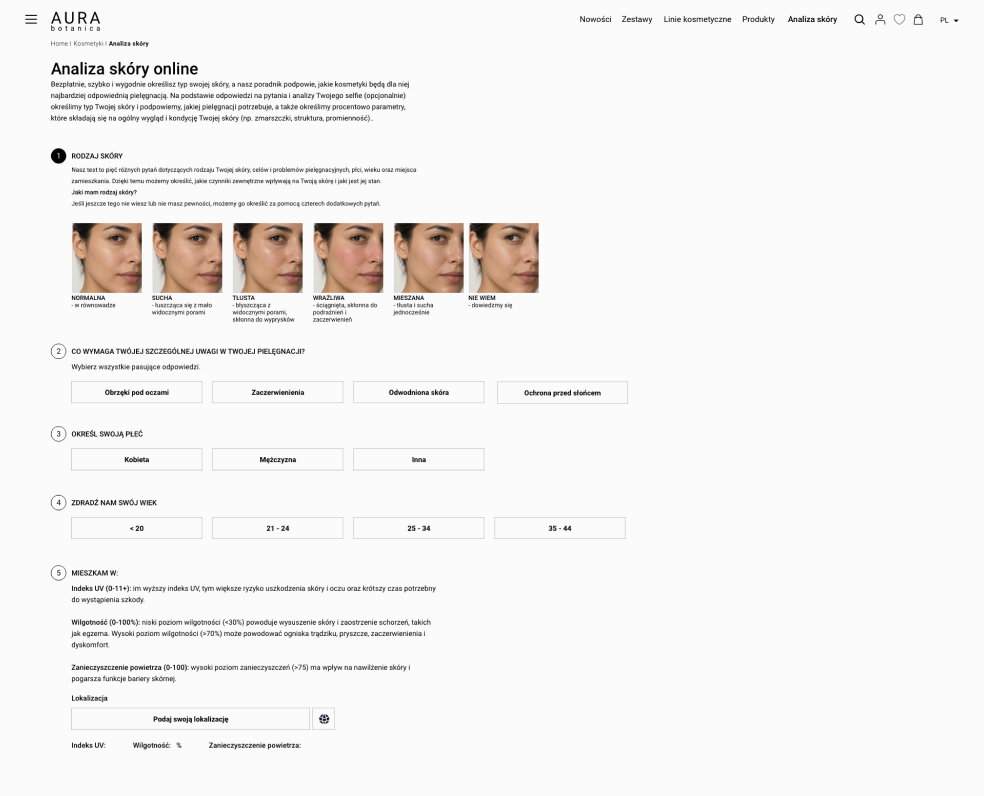 Analiza skóry online w sklepie Aura Botanica